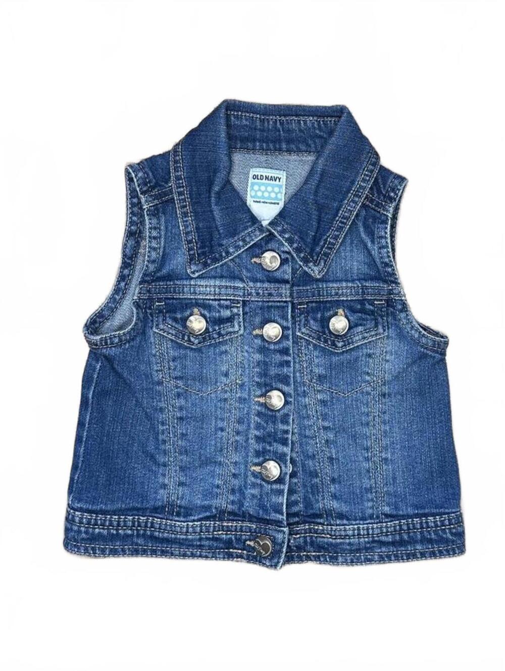 Old Navy Toddler Denim Vest 2T Button Front Sleeveless Jean Jacket